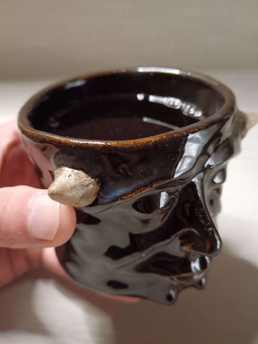 Black Devil Mini Pot / Tumbler - Handmade Ceramic Pot & Drinkware