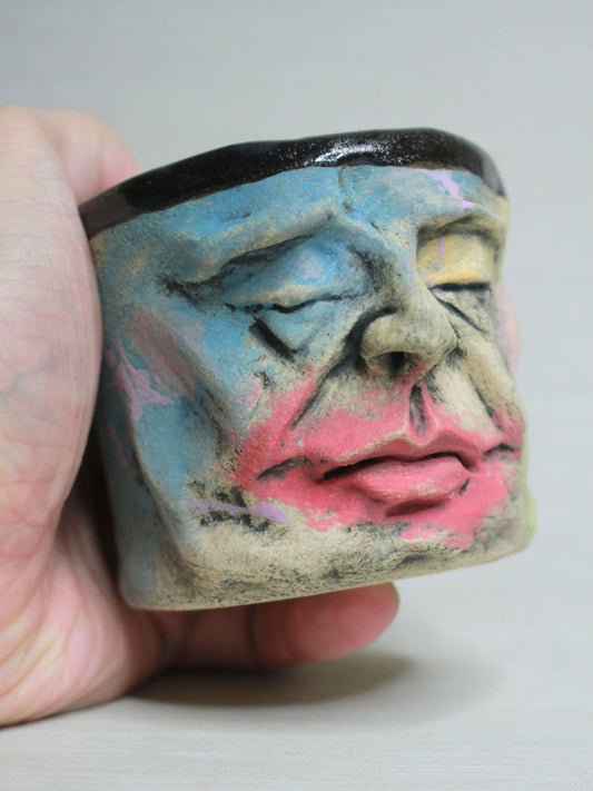 Abstract #2 Face Tumbler - Quirky Handmade Ceramic Drinkware