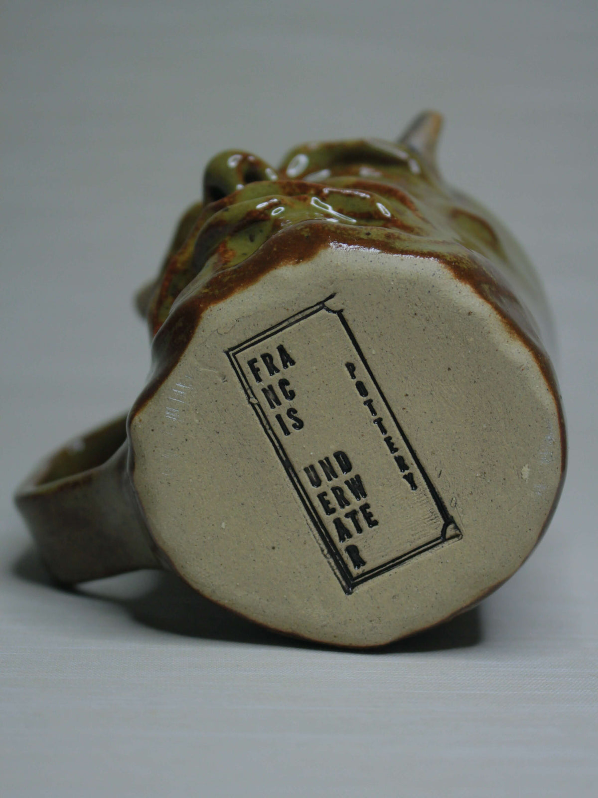 Green Goblin Face Mug - Creepy Hand Sculpted Ceramic Mug