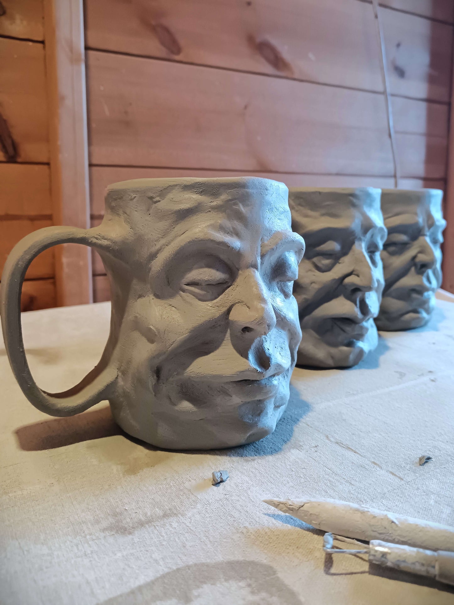 Cute Pink Face Mug - Quirky Handmade Ceramic Coffee Cup