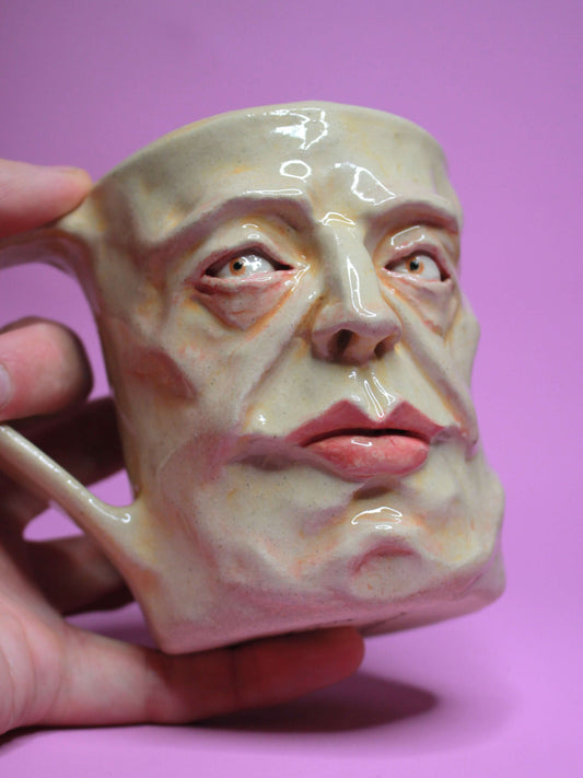 He Said What!? Face Mug - Quirky Handmade Ceramic Mug