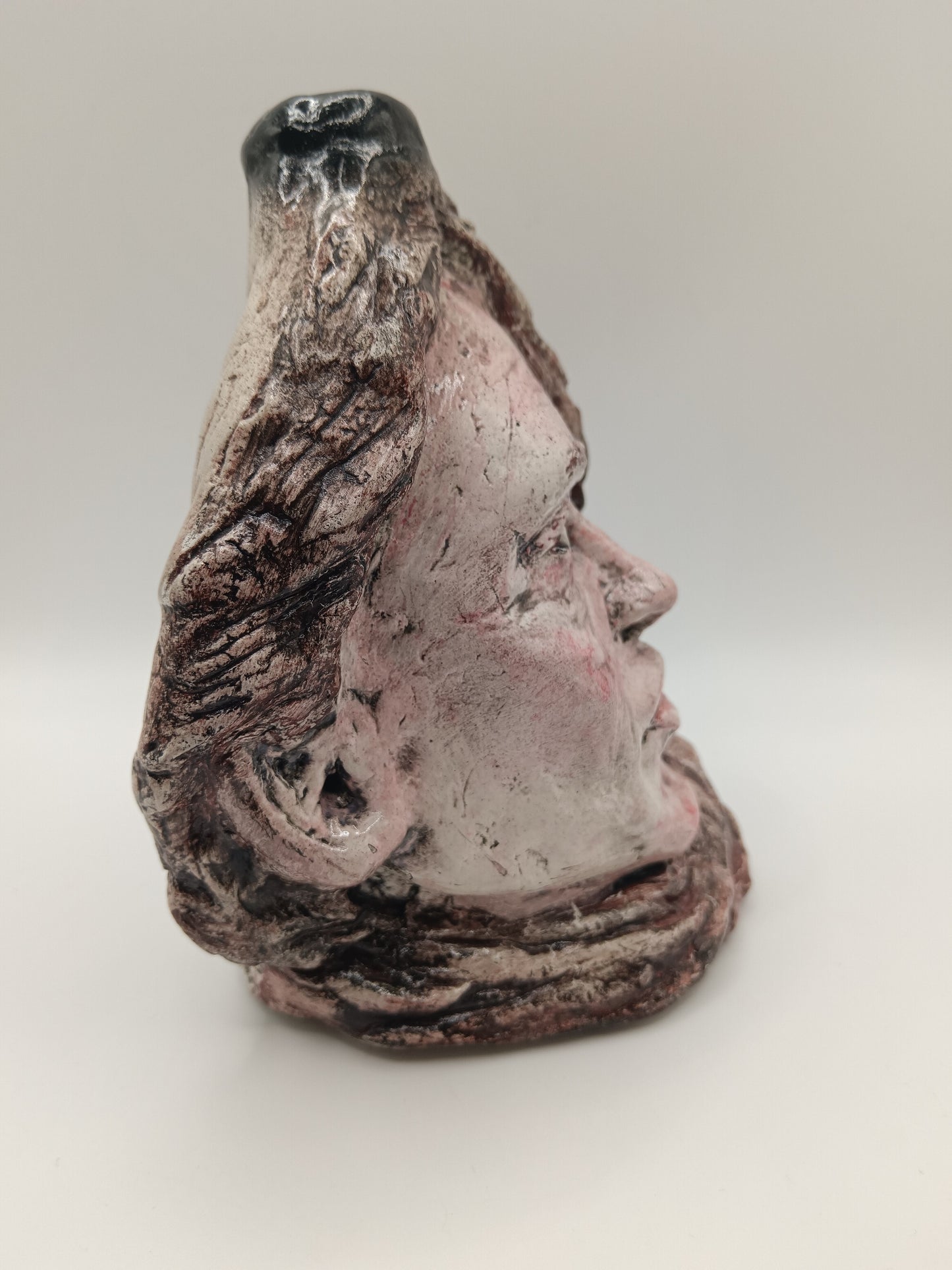 Handmade Female Portrait bud vase, right