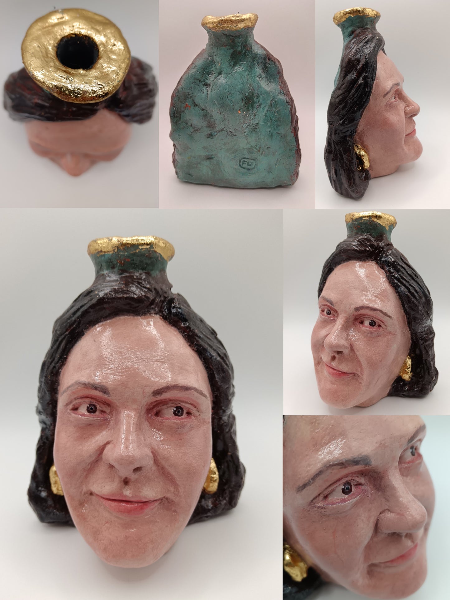 FEMALE PORTRAIT VASE COMMISSION - Hand Sculpted