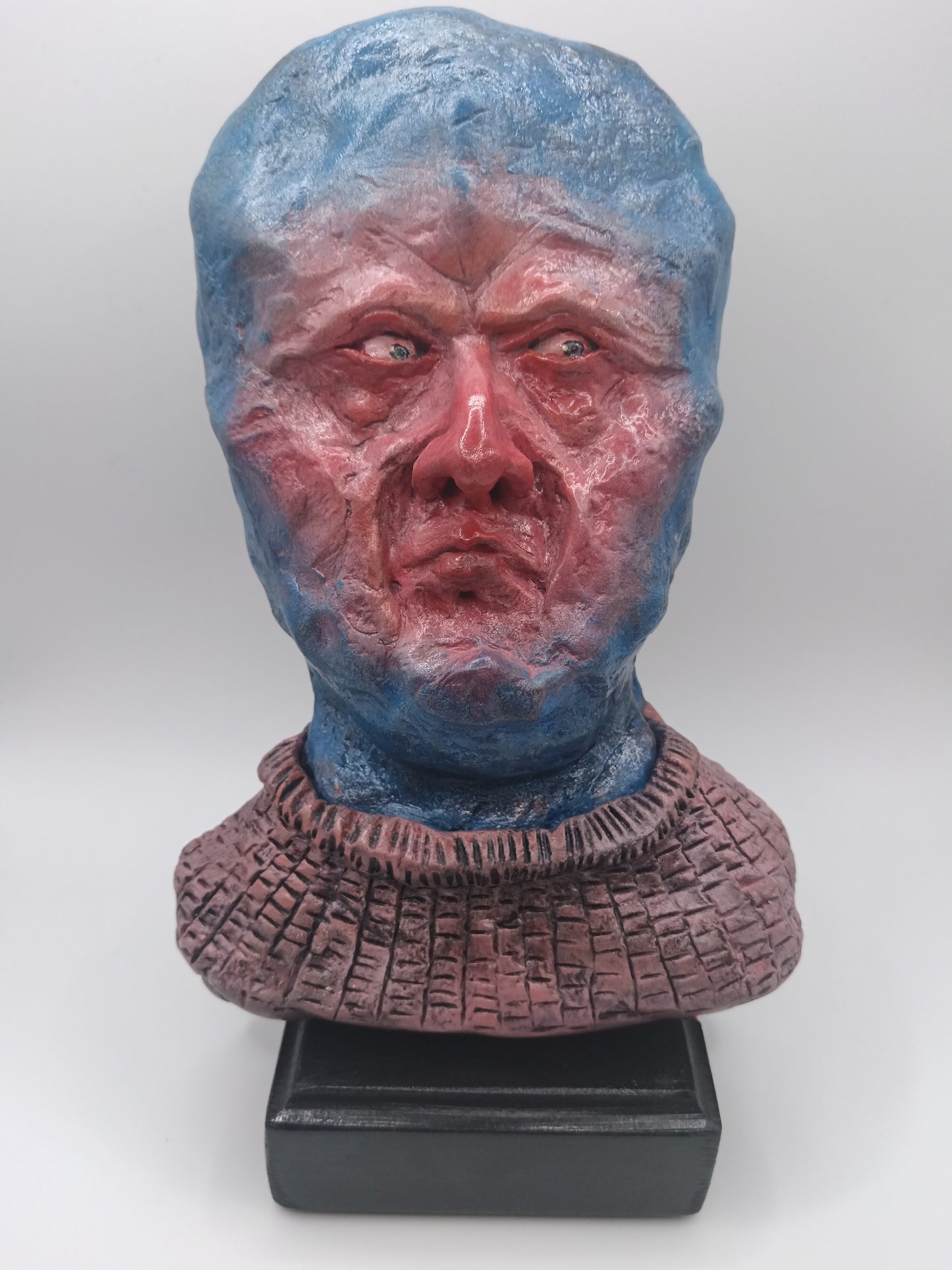 Francis Underwater handmade clay alien sculpture, front