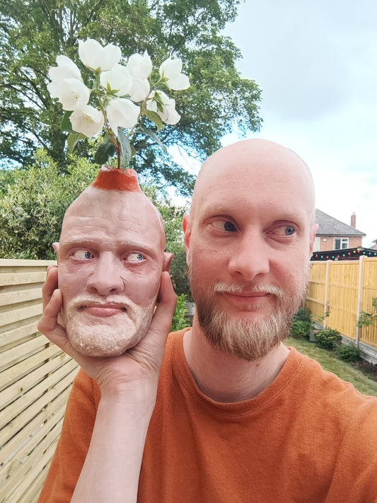 MALE PORTRAIT VASE COMMISSION - Hand Sculpted