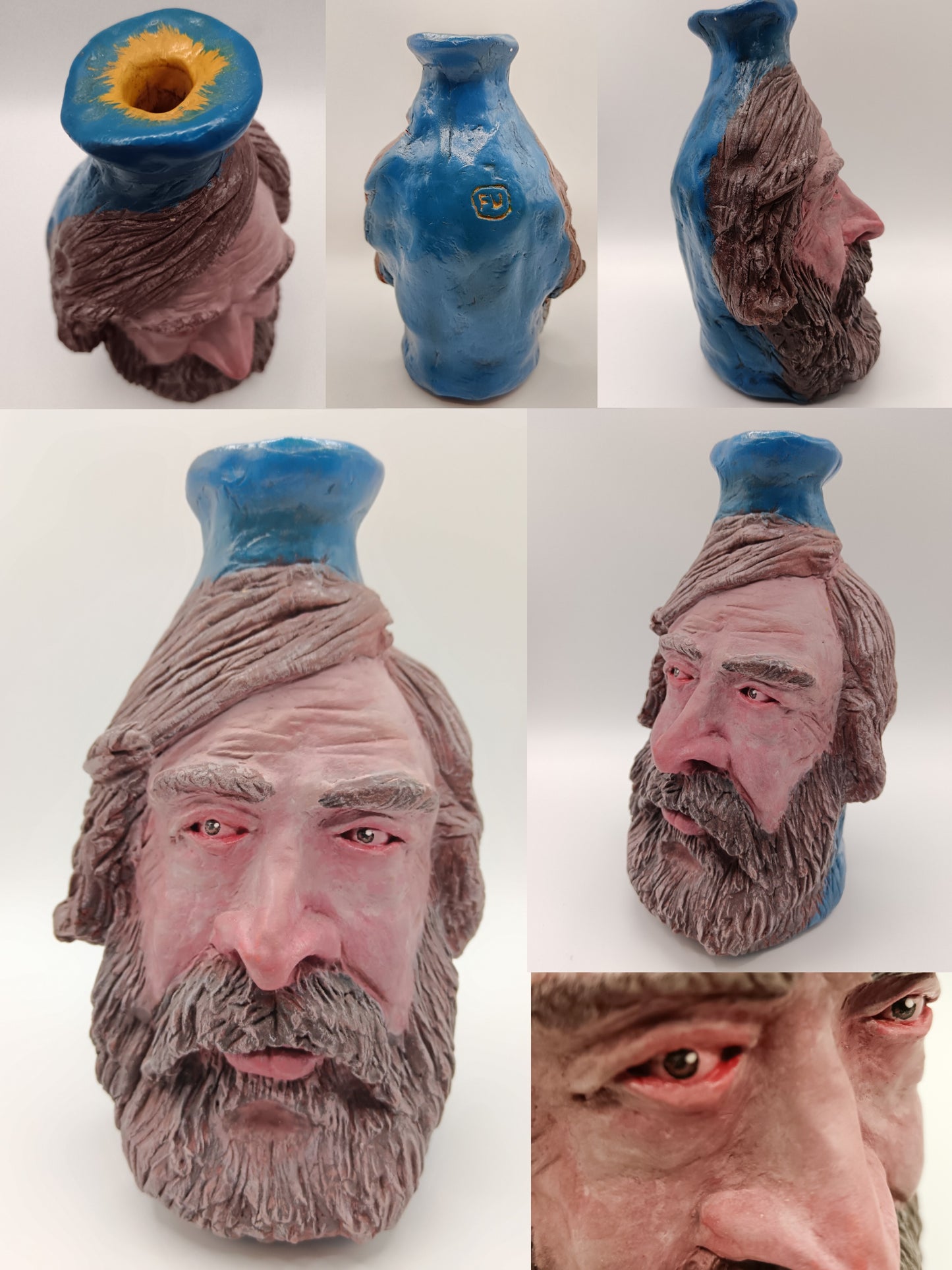 MALE PORTRAIT VASE COMMISSION - Hand Sculpted