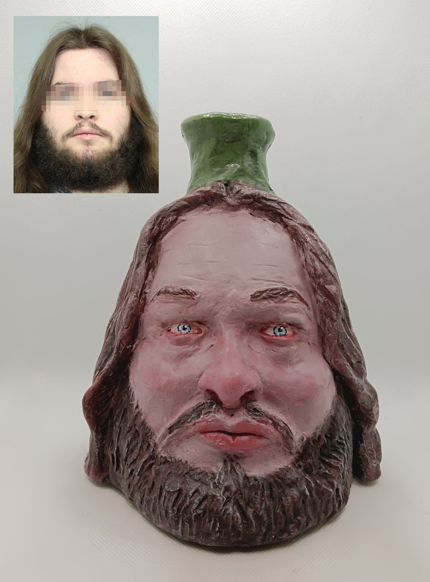 MALE PORTRAIT VASE COMMISSION - Hand Sculpted