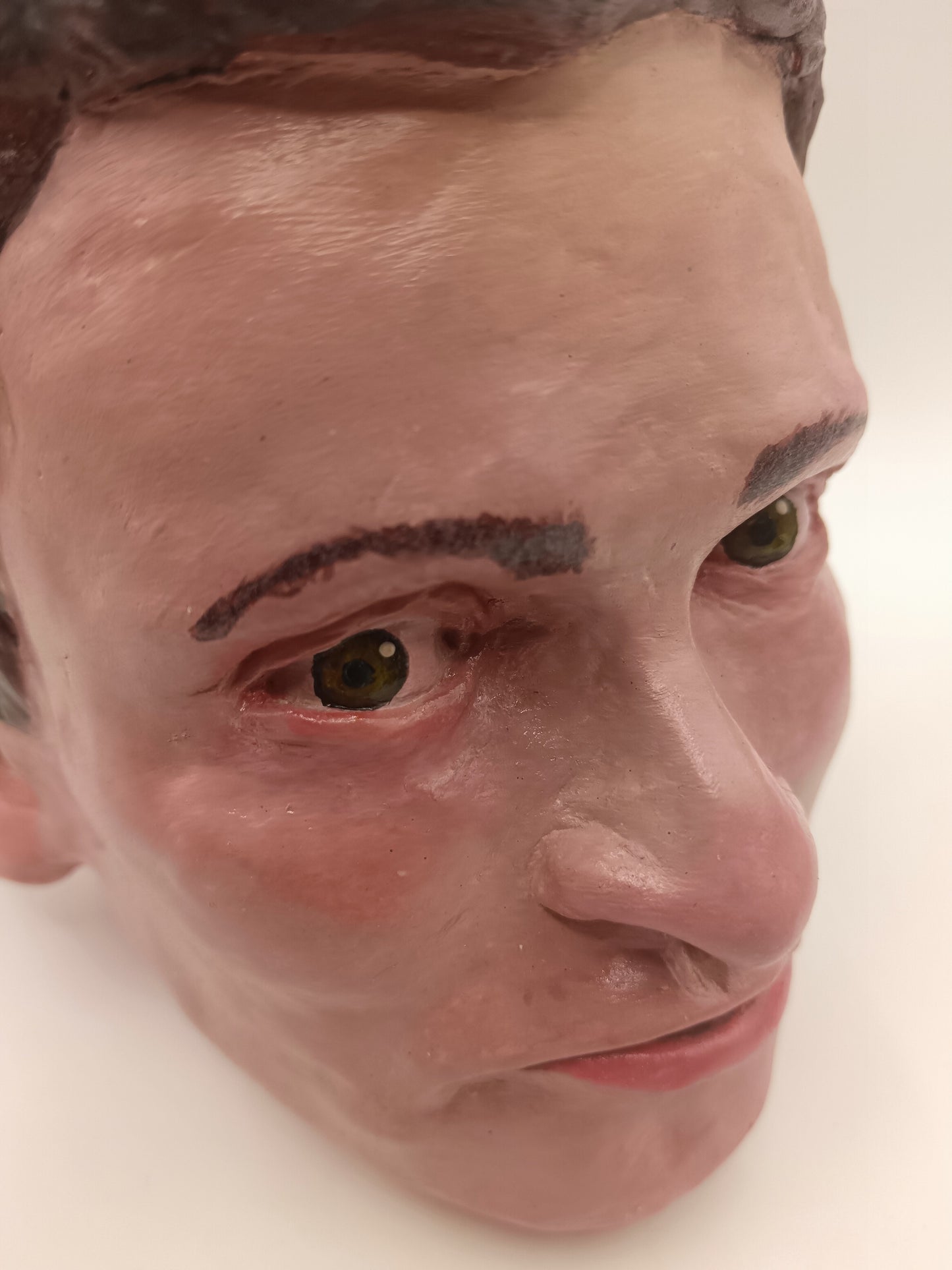 handmade devil boy vase, close-up