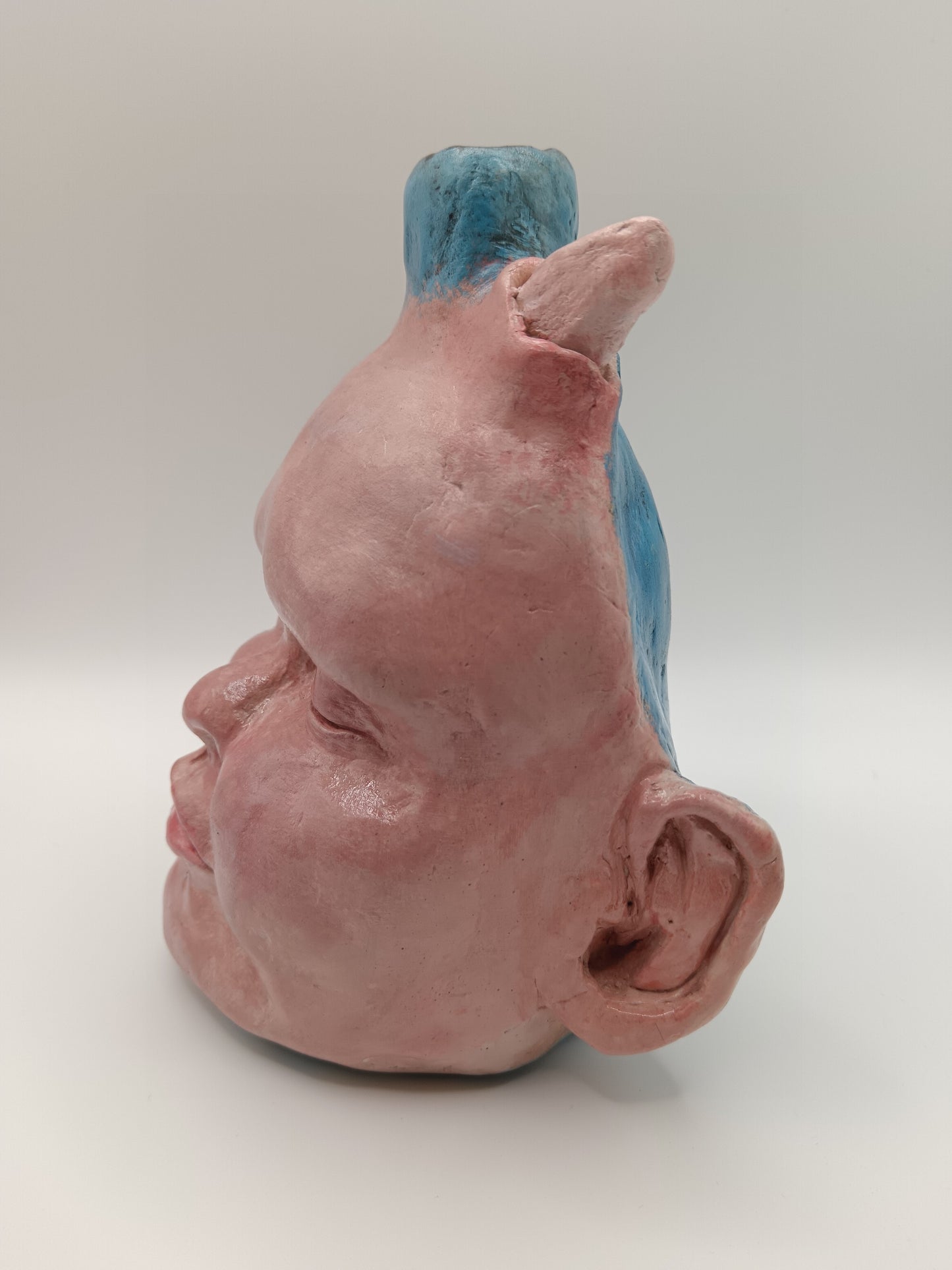 Devil baby handmade vase, left side
