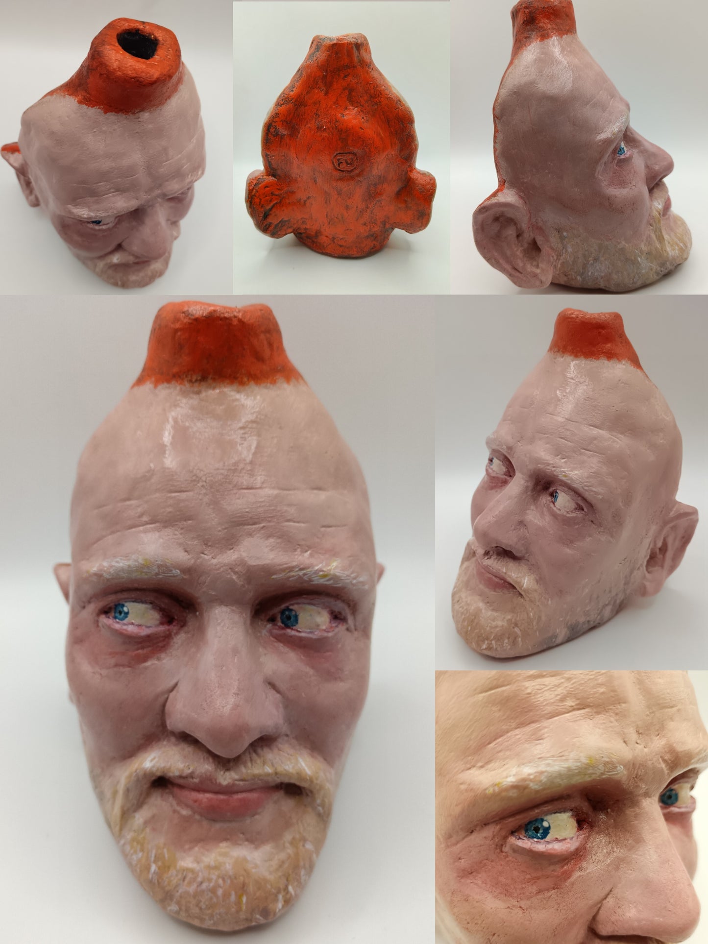 MALE PORTRAIT VASE COMMISSION - Hand Sculpted