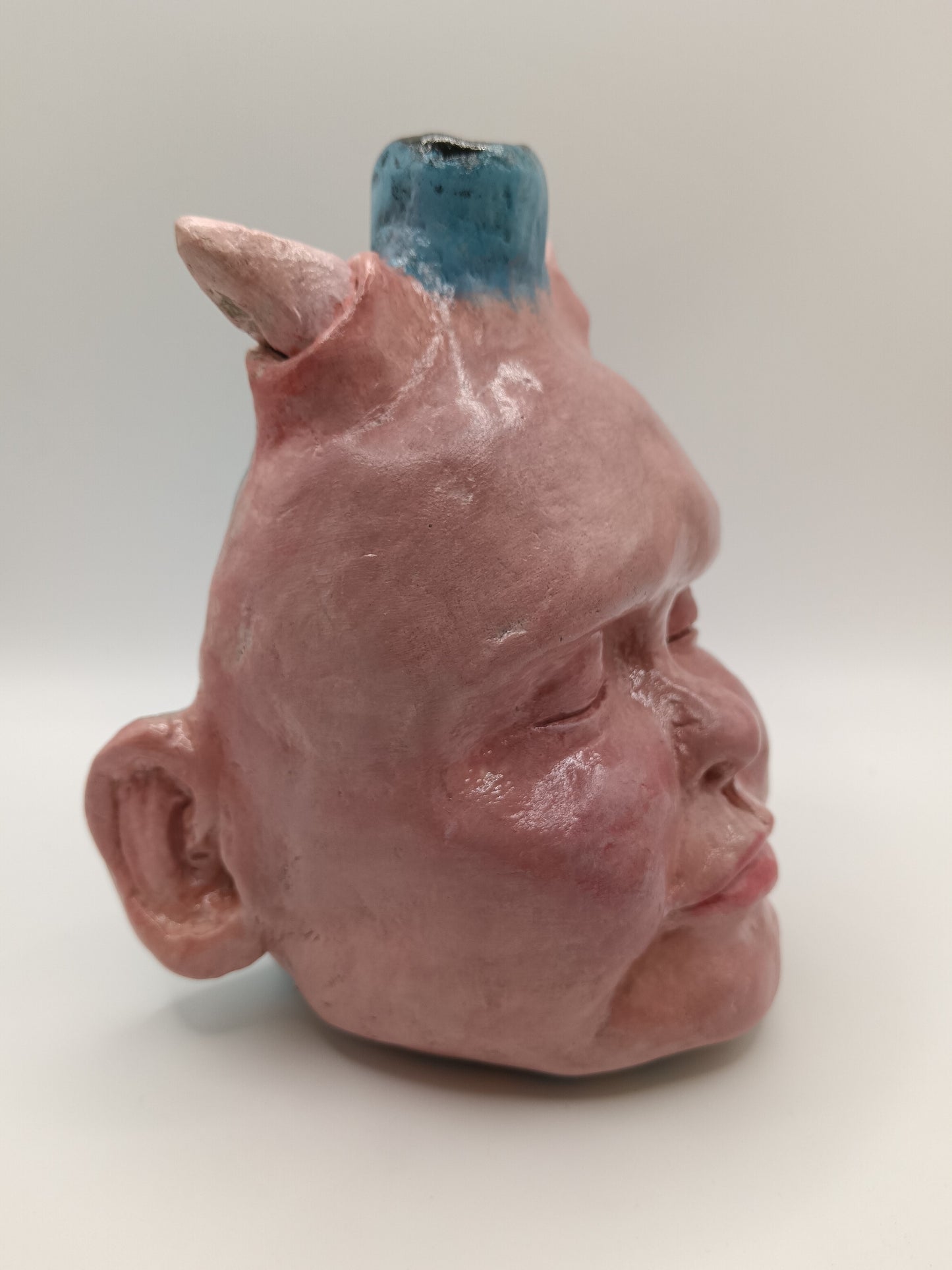 Devil baby handmade vase, front right