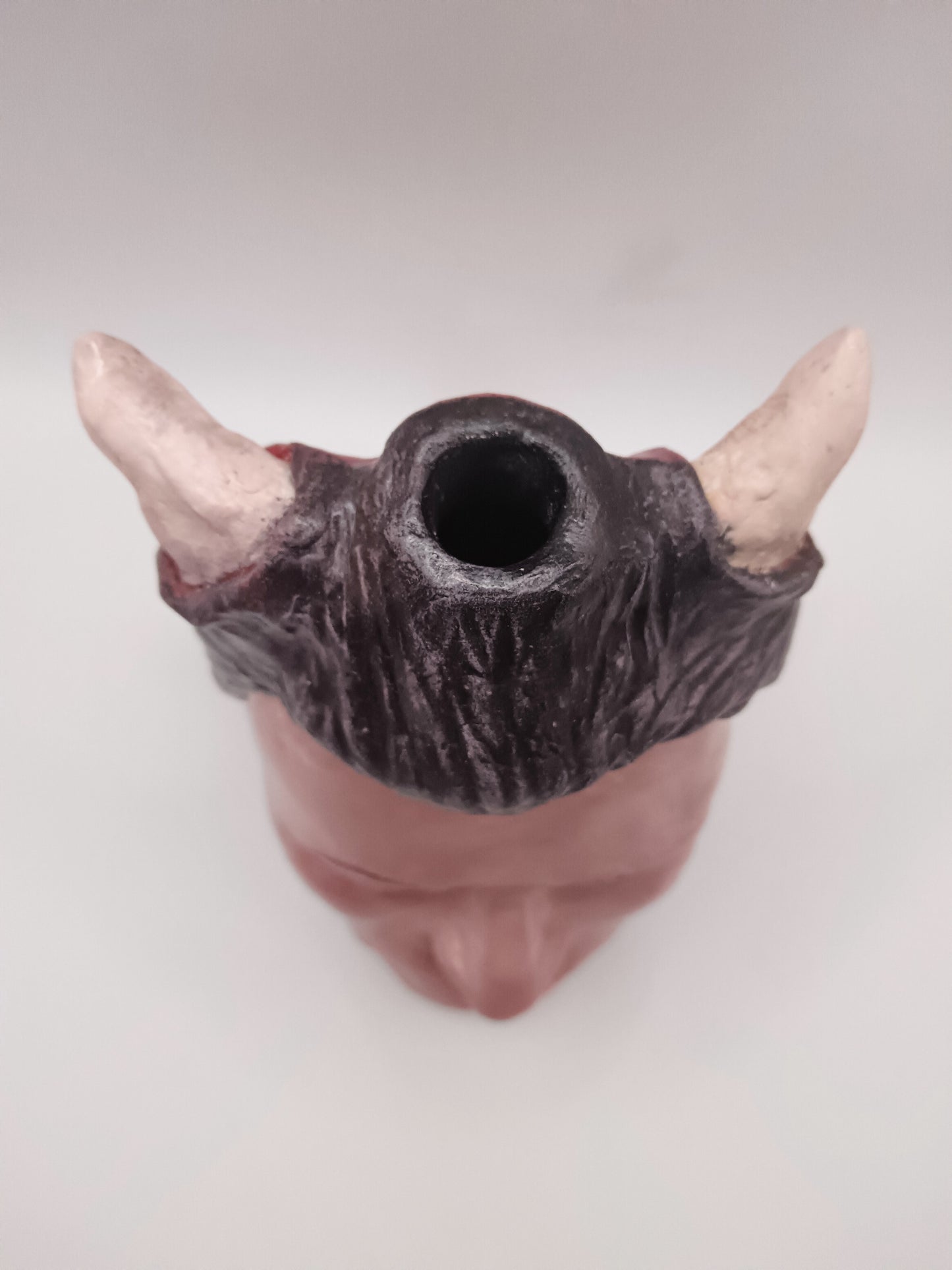 handmade devil boy vase, top