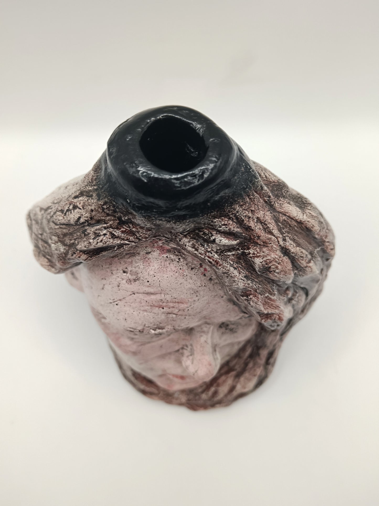 Handmade Female Portrait bud vase, top