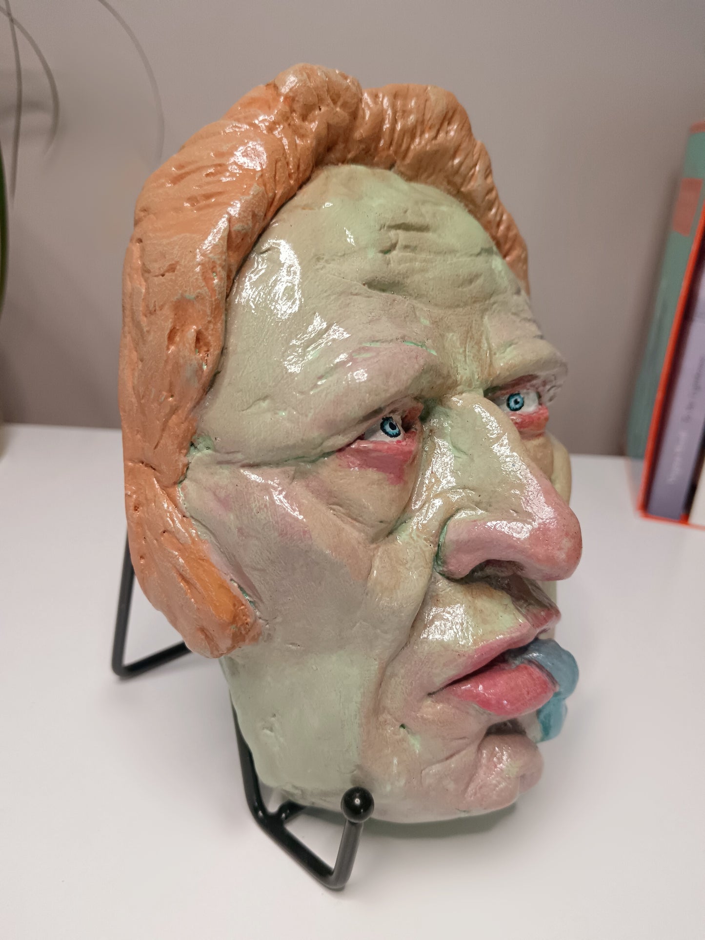 hand sculpted lizard man clay sculpture side view Francis underwater