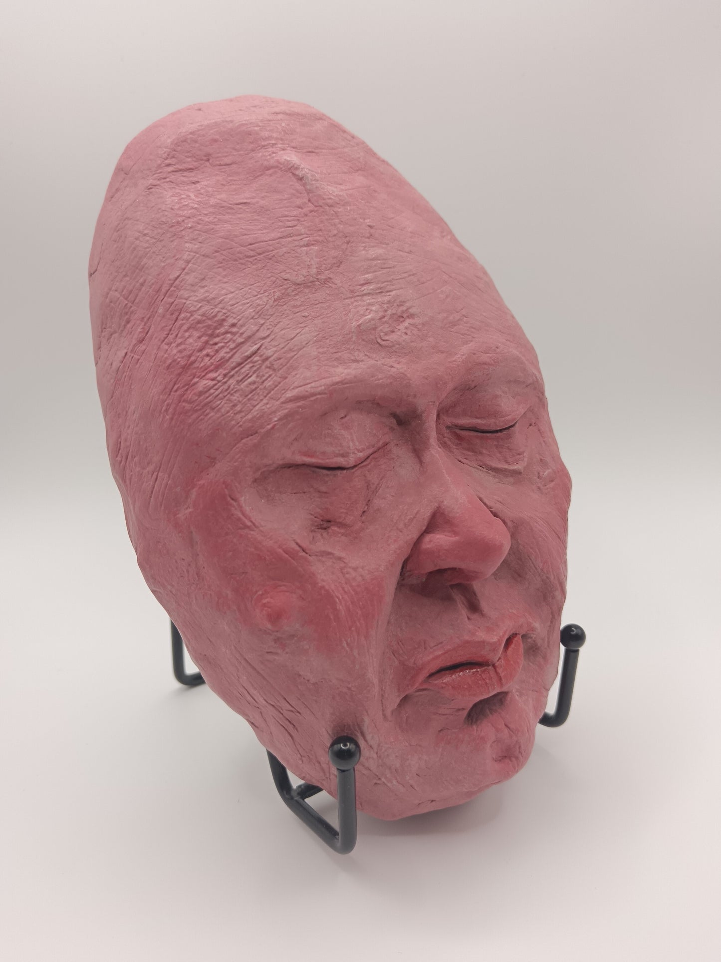 hand sculpted egghead sculpture, front right