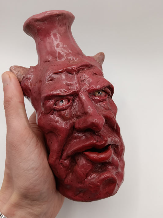 ERIC THE DEMON - Hand Sculpted Clay Face Vase