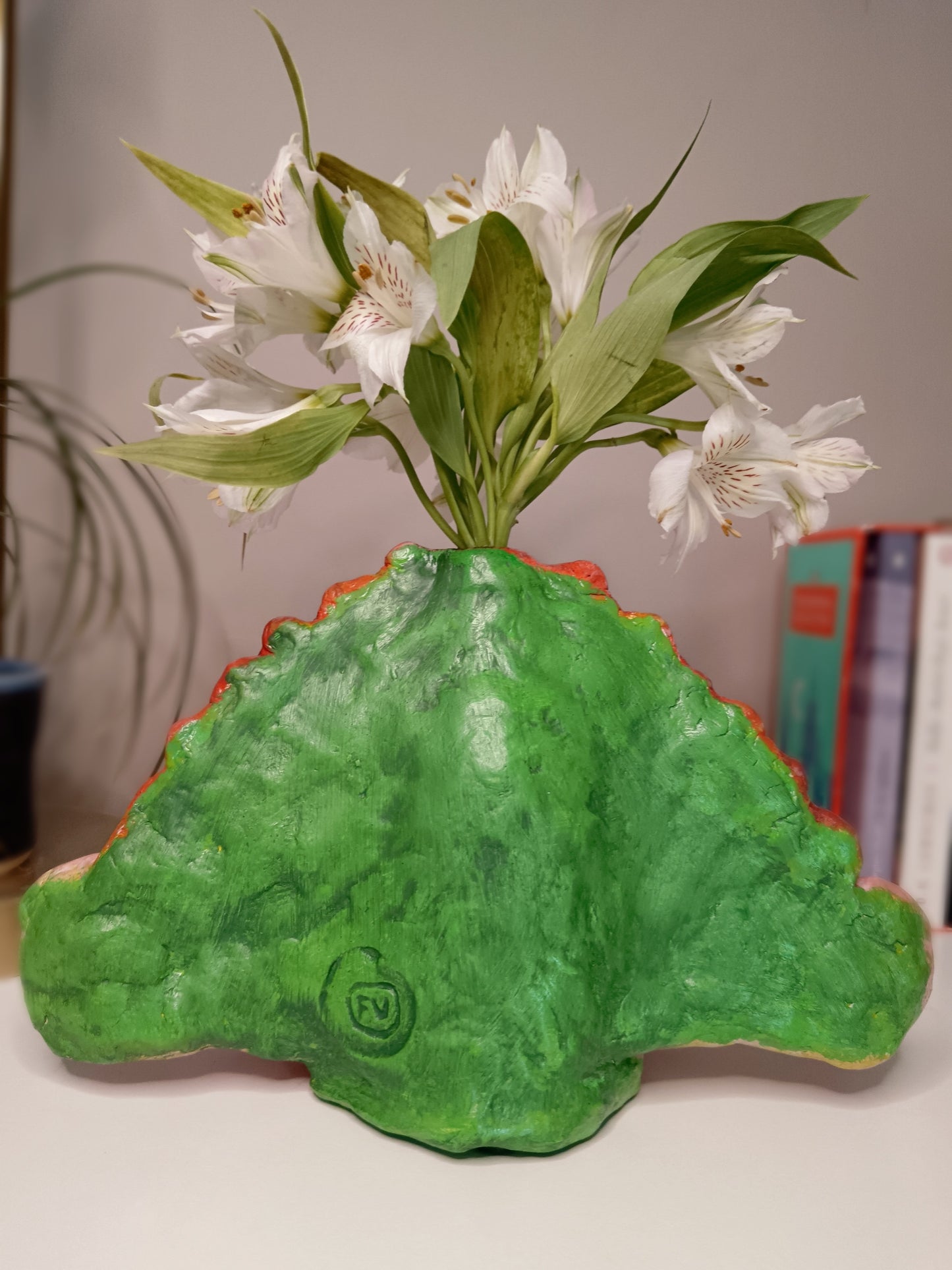 Drop Dead Fred Sculpture Vase with Flowers back