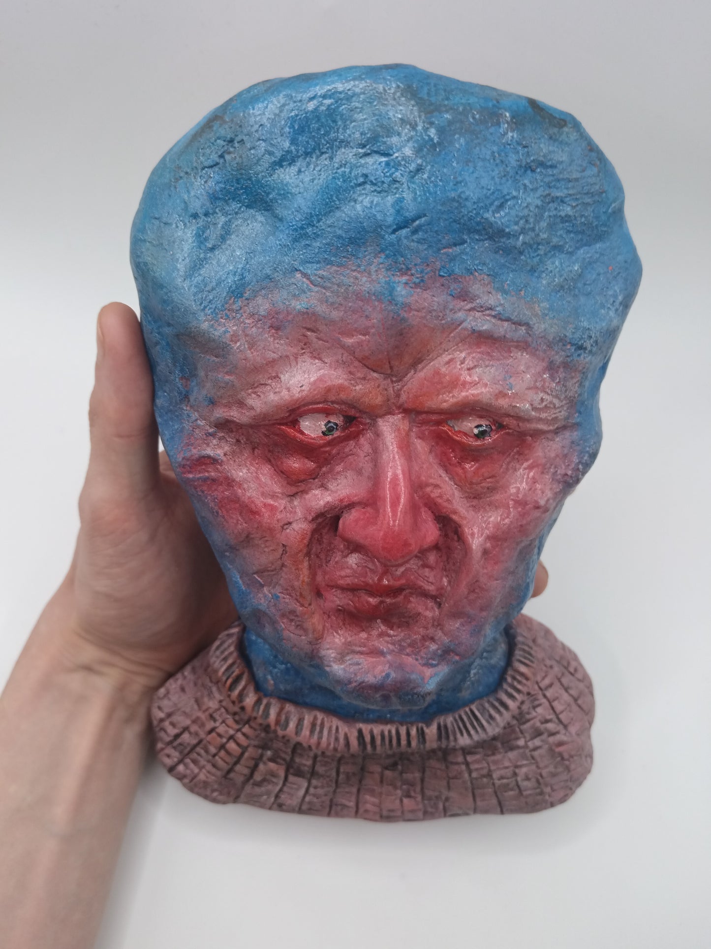 Francis Underwater handmade clay alien sculpture, hand top
