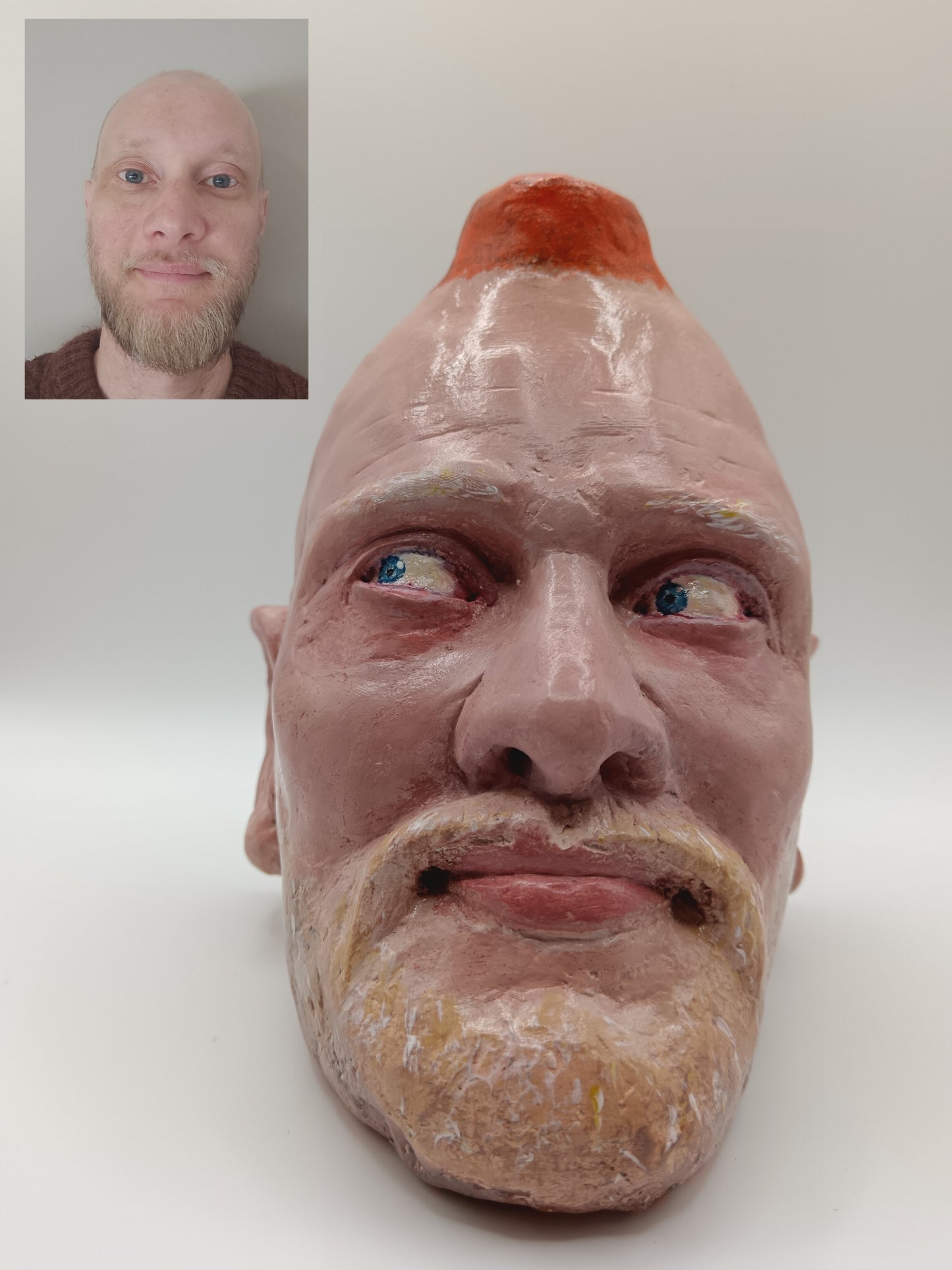 MALE PORTRAIT VASE COMMISSION - Hand Sculpted