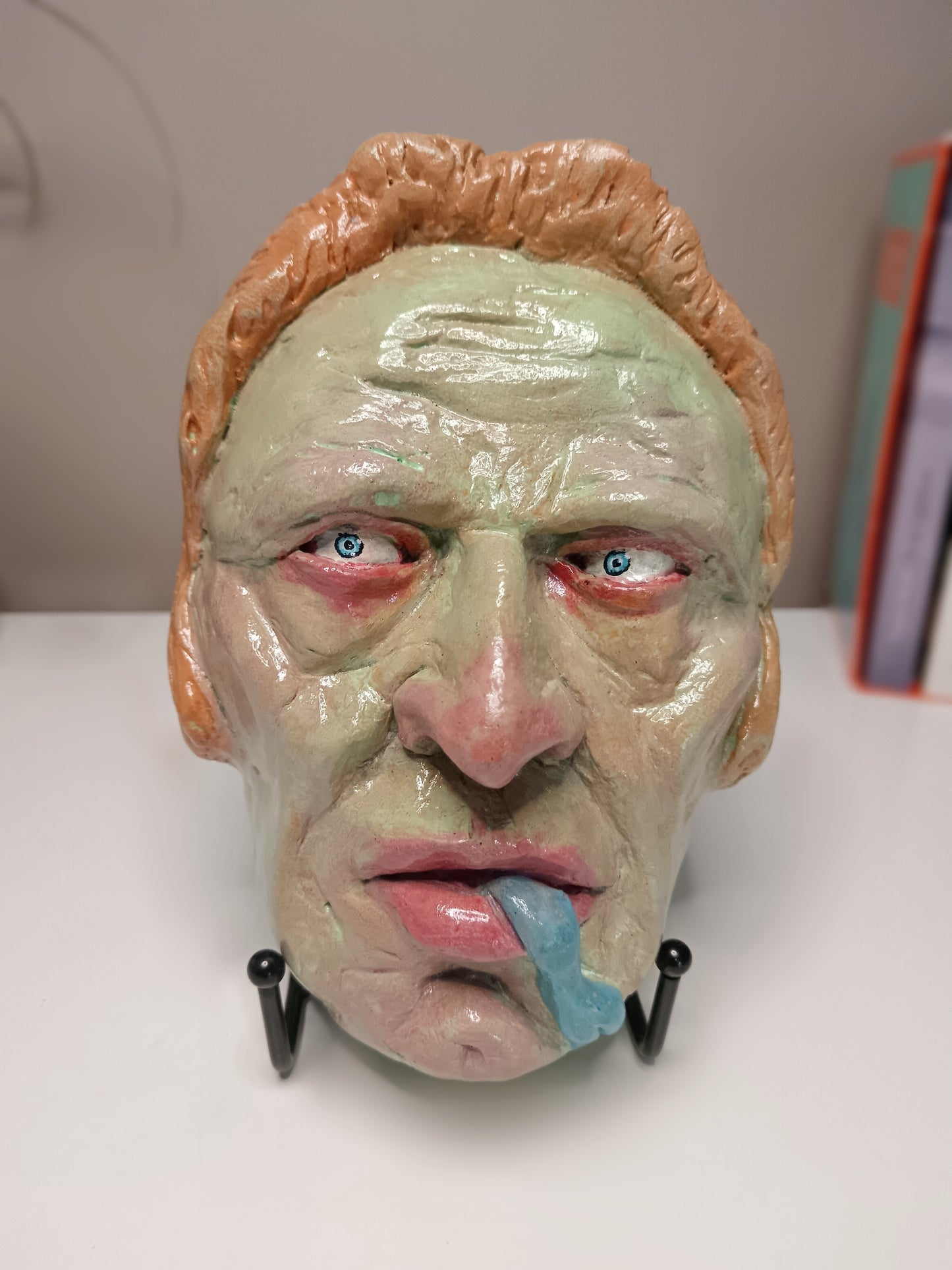 Francis underwater hand sculpted lizard man clay sculpture
