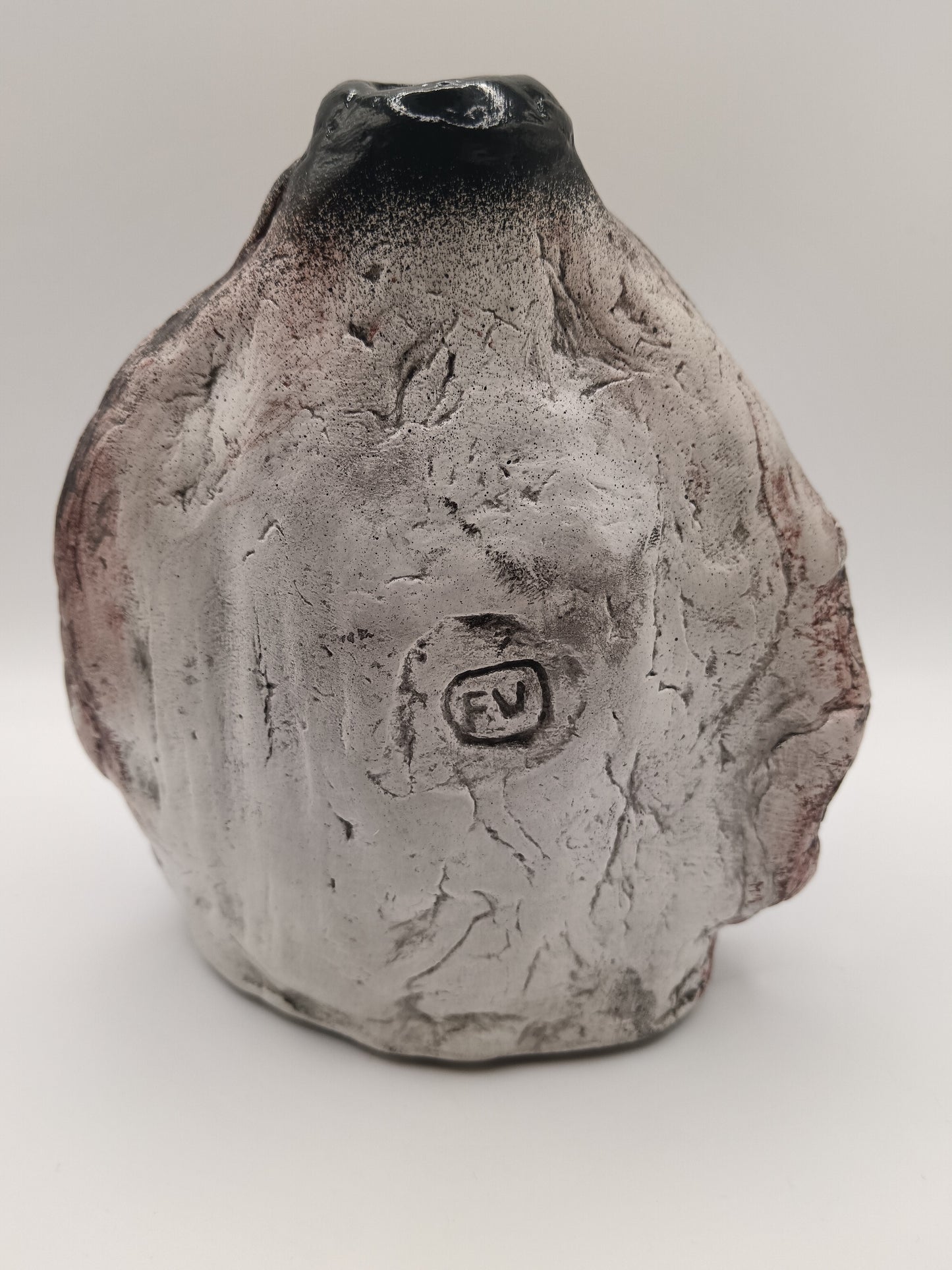Handmade Female Portrait bud vase, back