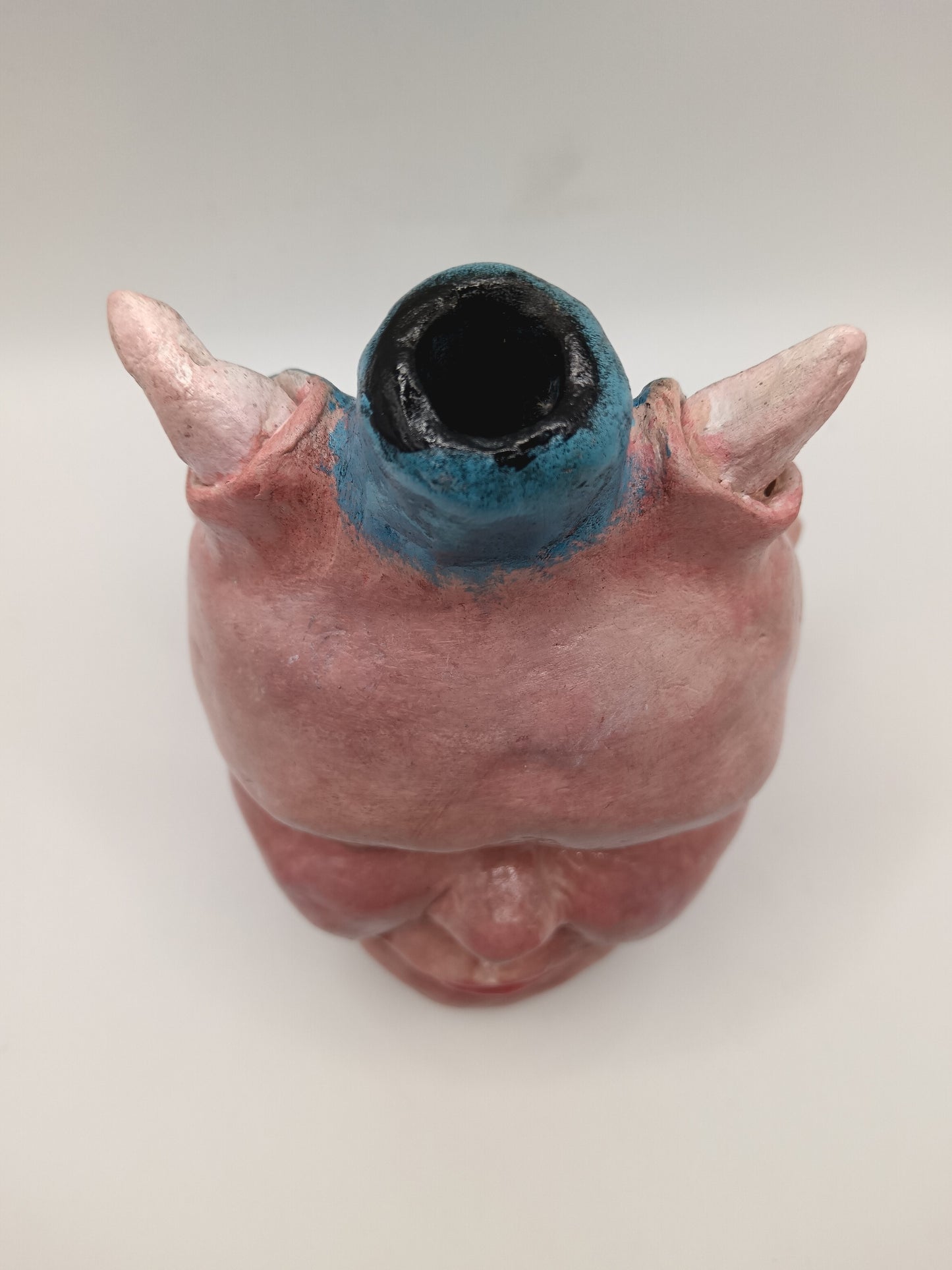 Devil baby handmade vase, top