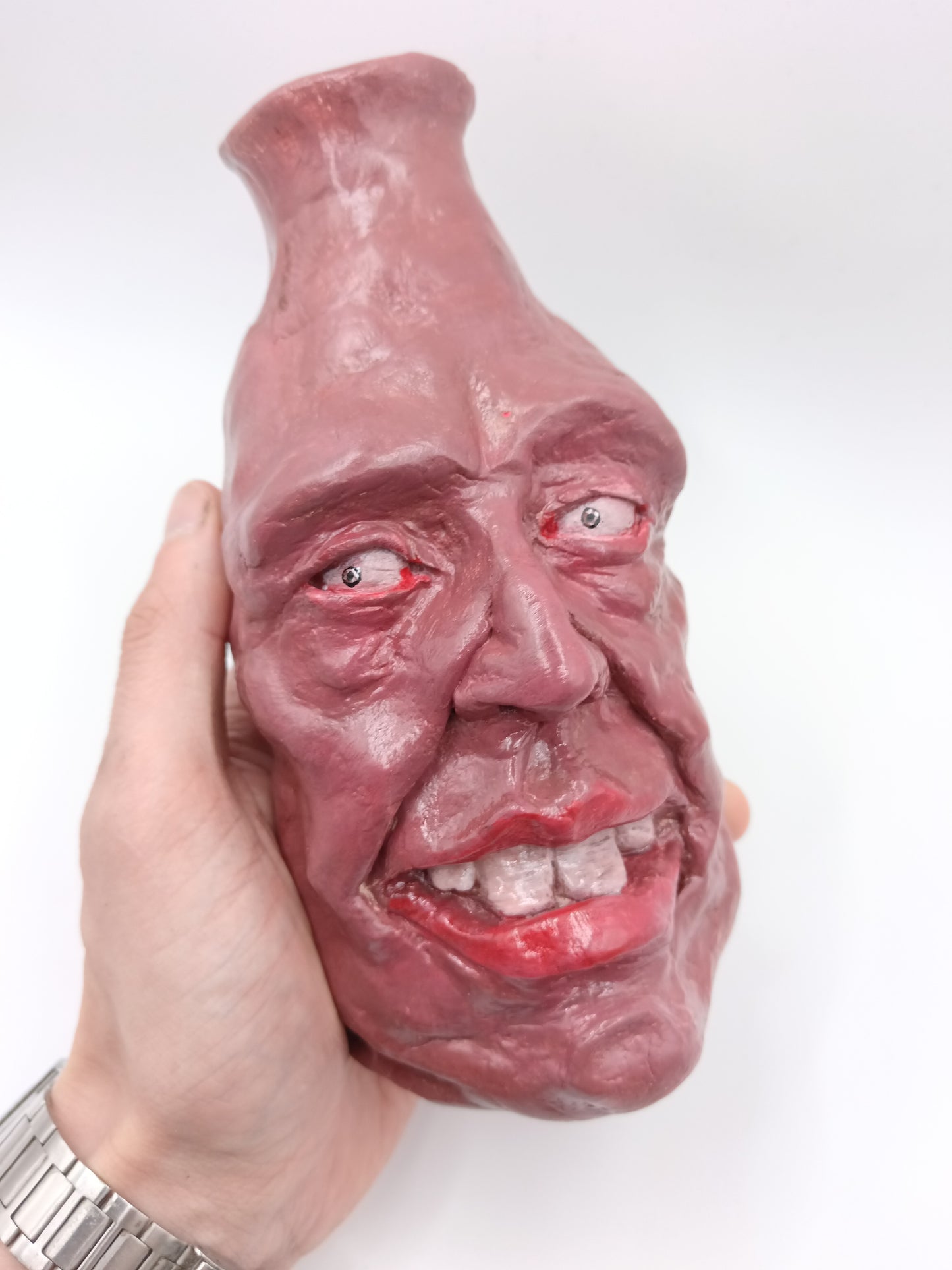 Handmade caricature face vase,