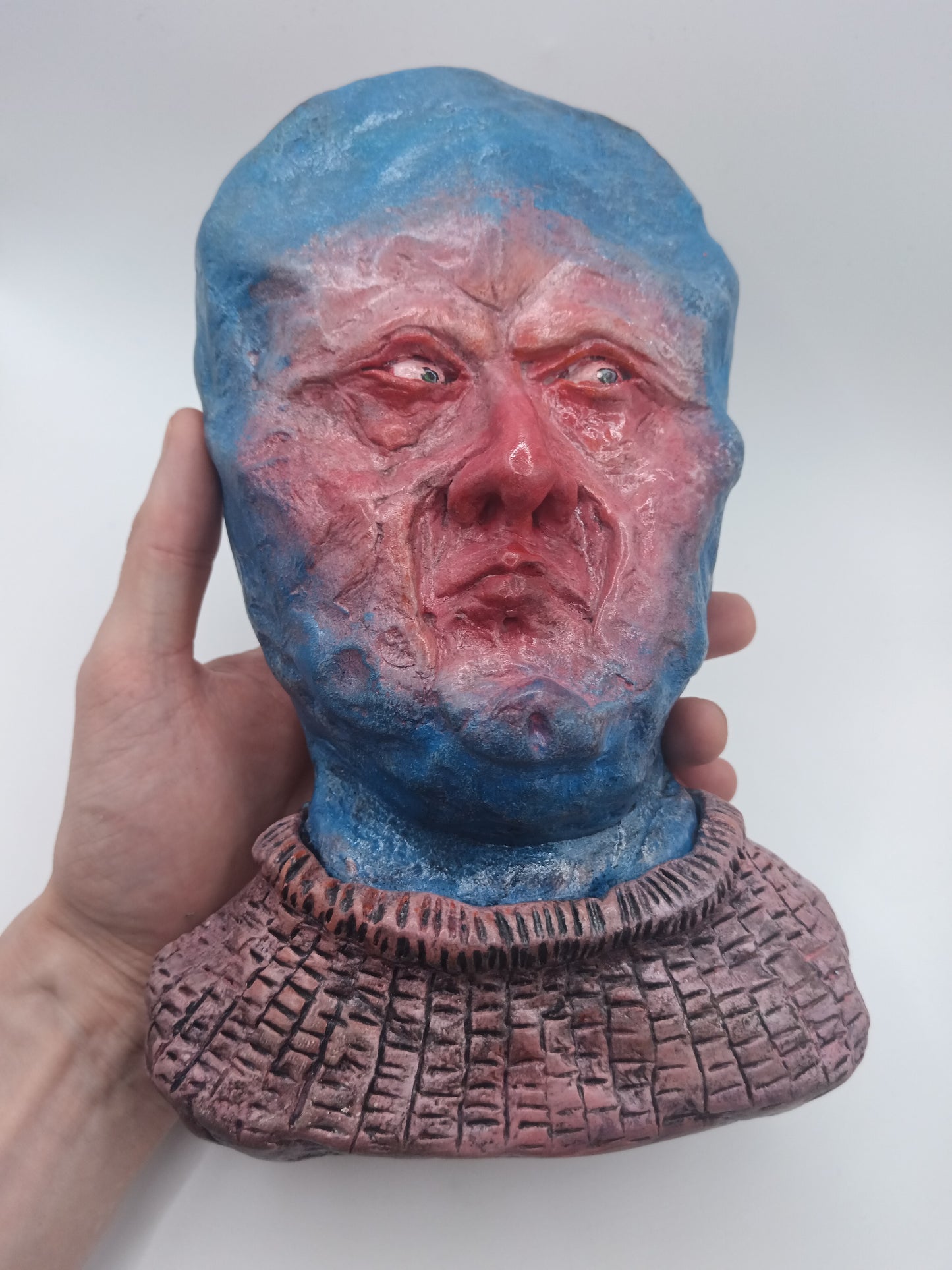 Francis Underwater handmade clay alien sculpture, hand