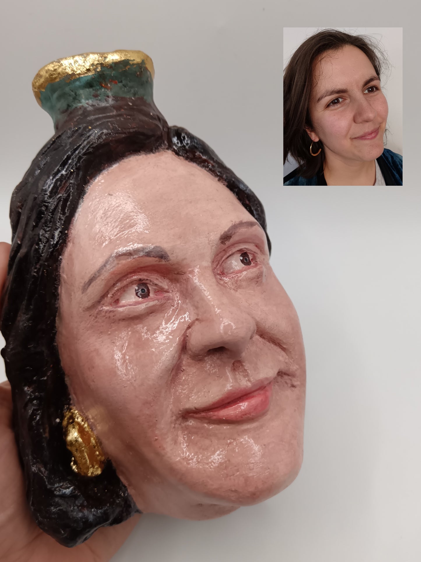 FEMALE PORTRAIT VASE COMMISSION - Hand Sculpted