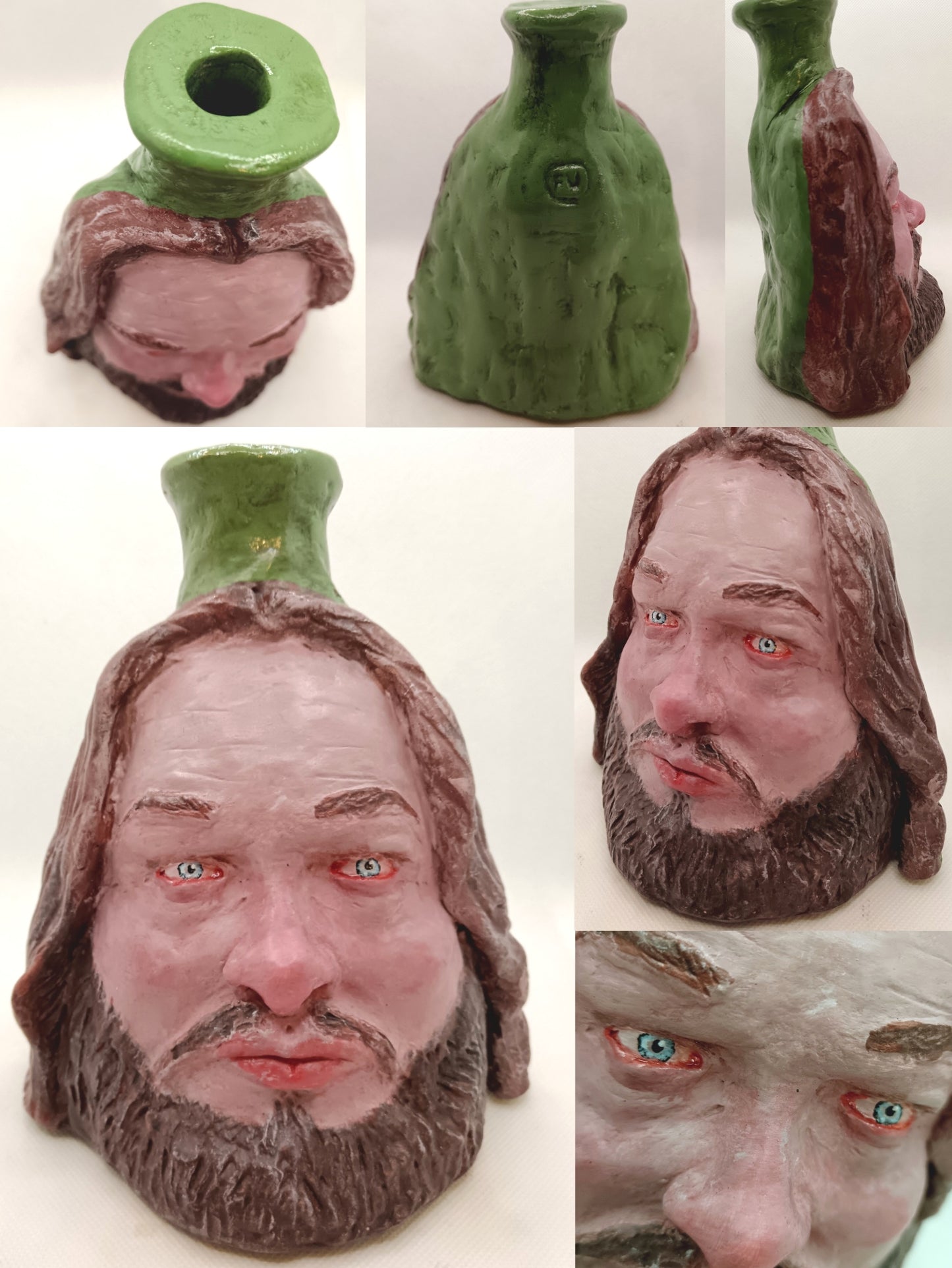 MALE PORTRAIT VASE COMMISSION - Hand Sculpted