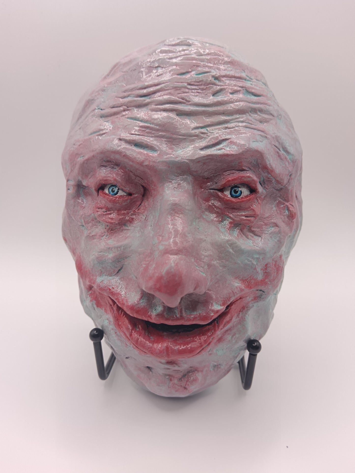 creepy grinning hand sculptured horror sculpture with stand Francis Underwater