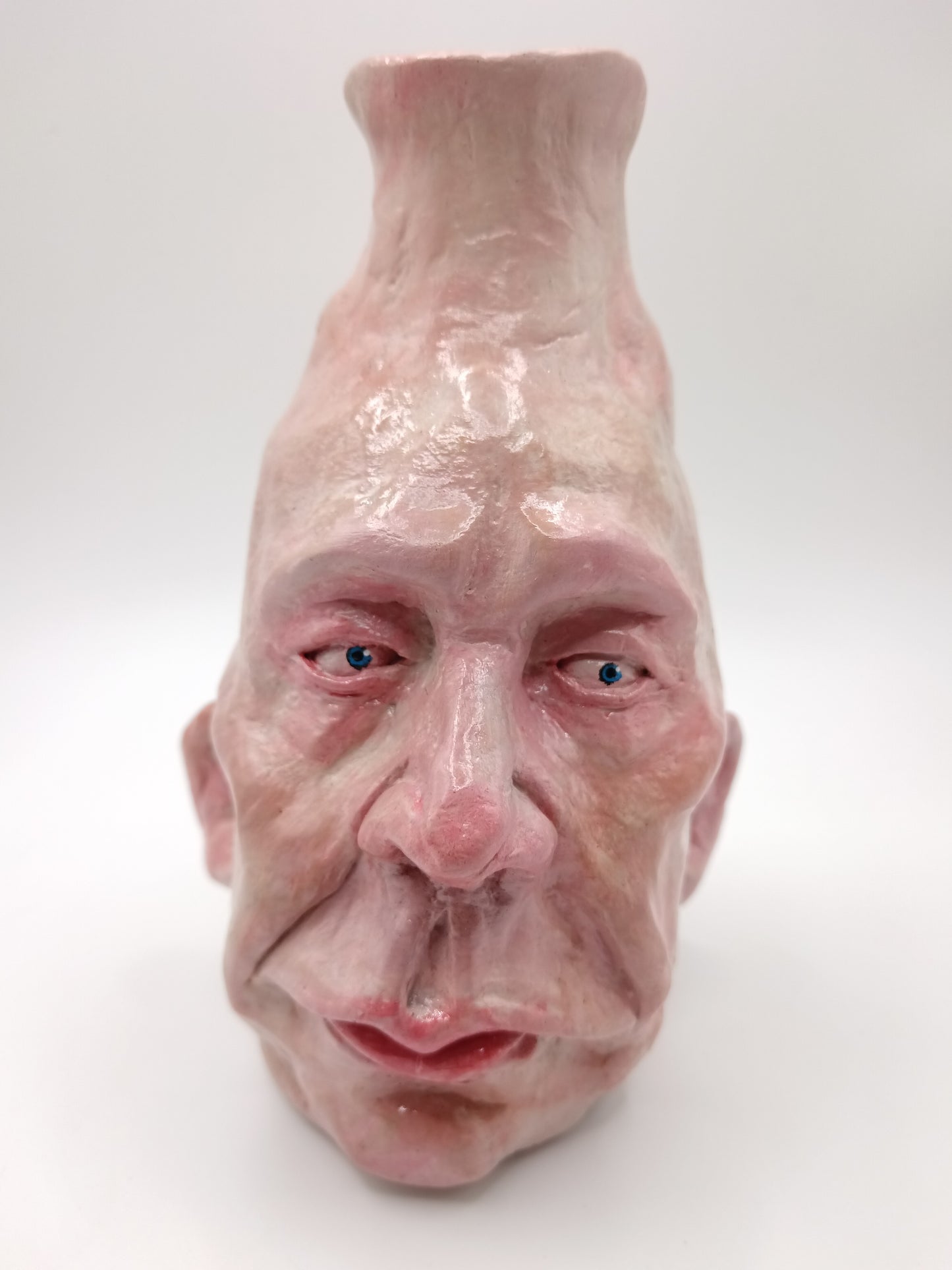 handmade realistic face vase, front view Francis Underwater