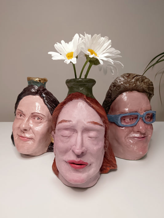 FEMALE PORTRAIT VASE COMMISSION - Hand Sculpted