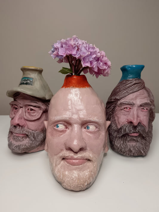 MALE PORTRAIT VASE COMMISSION - Hand Sculpted