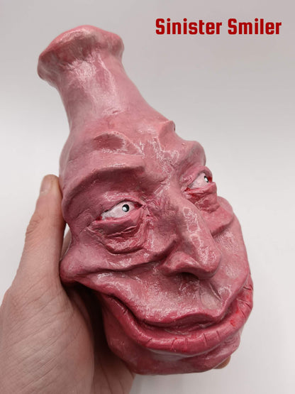 Quirky Hand Sculpted Grinning Face Vases