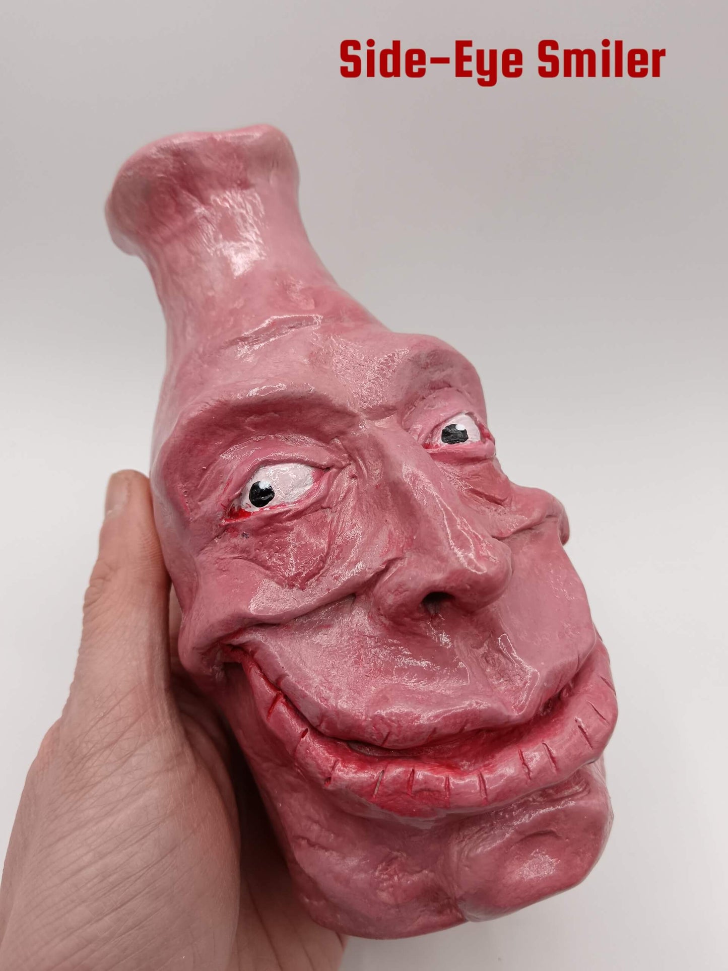 Quirky Hand Sculpted Grinning Face Vases