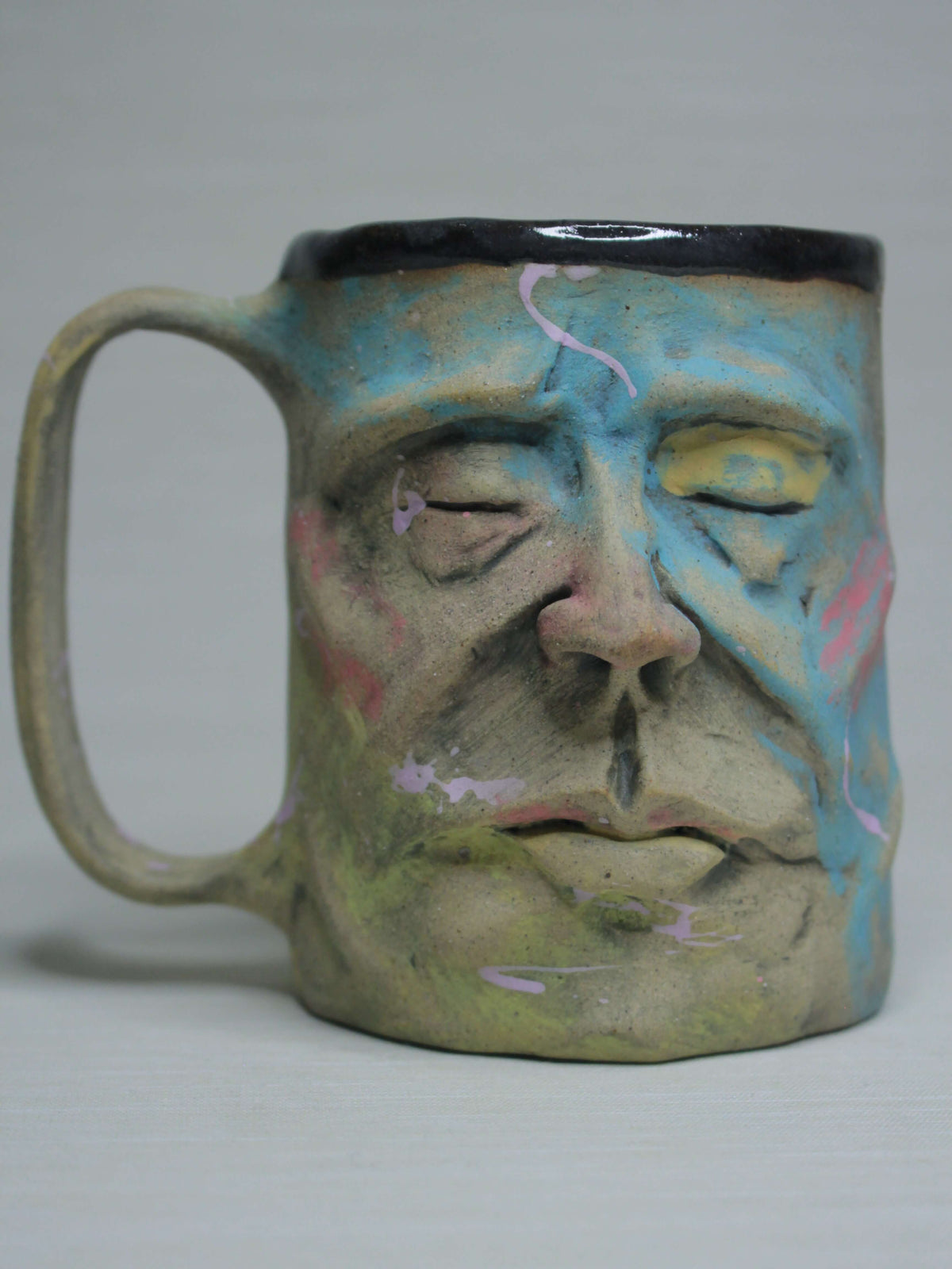 Abstract Face Mug (Matte) - Quirky Hand Sculpted Ceramic Mug