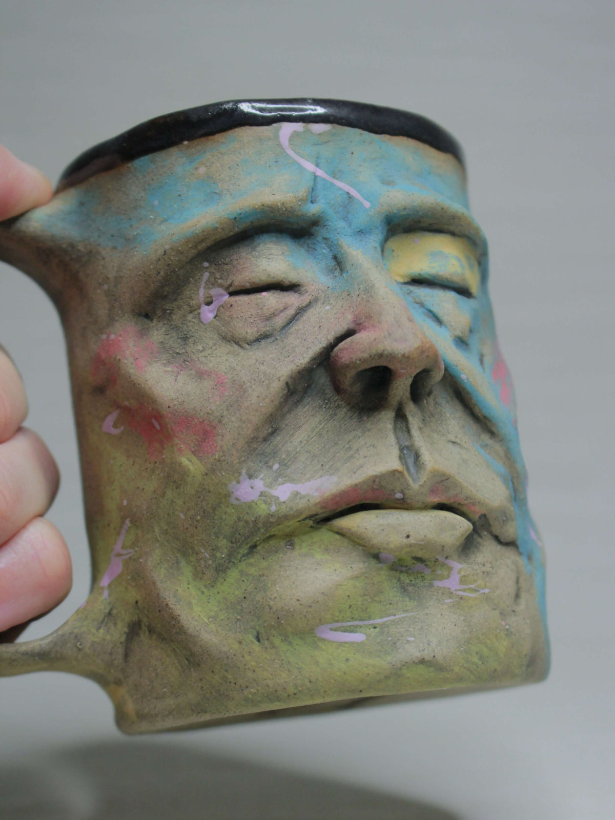 Abstract Face Mug (Matte) - Quirky Hand Sculpted Ceramic Mug