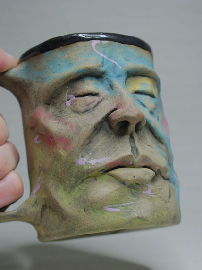 Abstract Face Mug (Matte) - Quirky Hand Sculpted Ceramic Mug