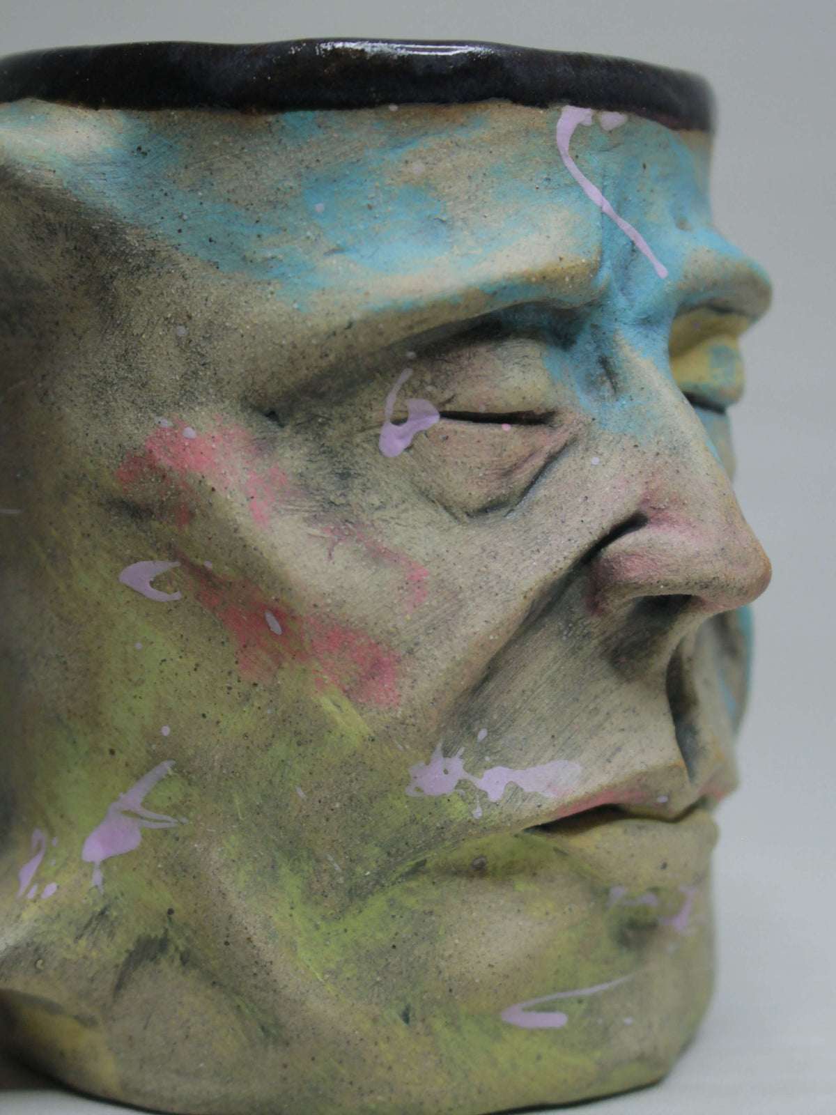 Abstract Face Mug (Matte) - Quirky Hand Sculpted Ceramic Mug
