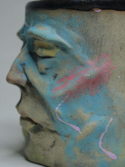 Abstract Face Mug (Matte) - Quirky Hand Sculpted Ceramic Mug