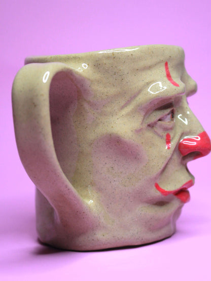 All Seeing Clown Face Mug - Weird Handmade Ceramic Mug