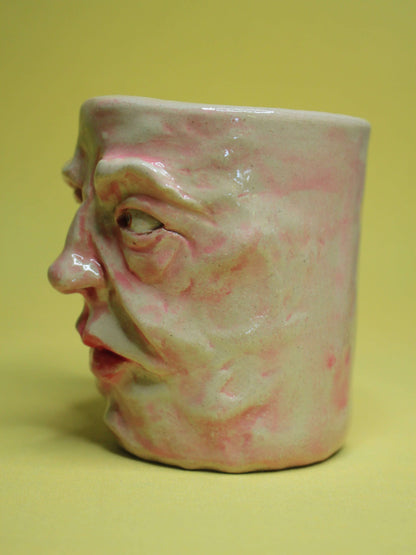 Anger Fuelled Face Mug - Strange Hand Sculpted Ceramic Mug