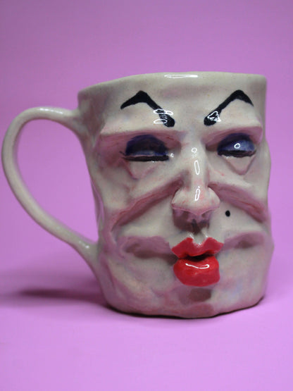 Big Kiss Face Mug - Weird Handmade Ceramic Mug