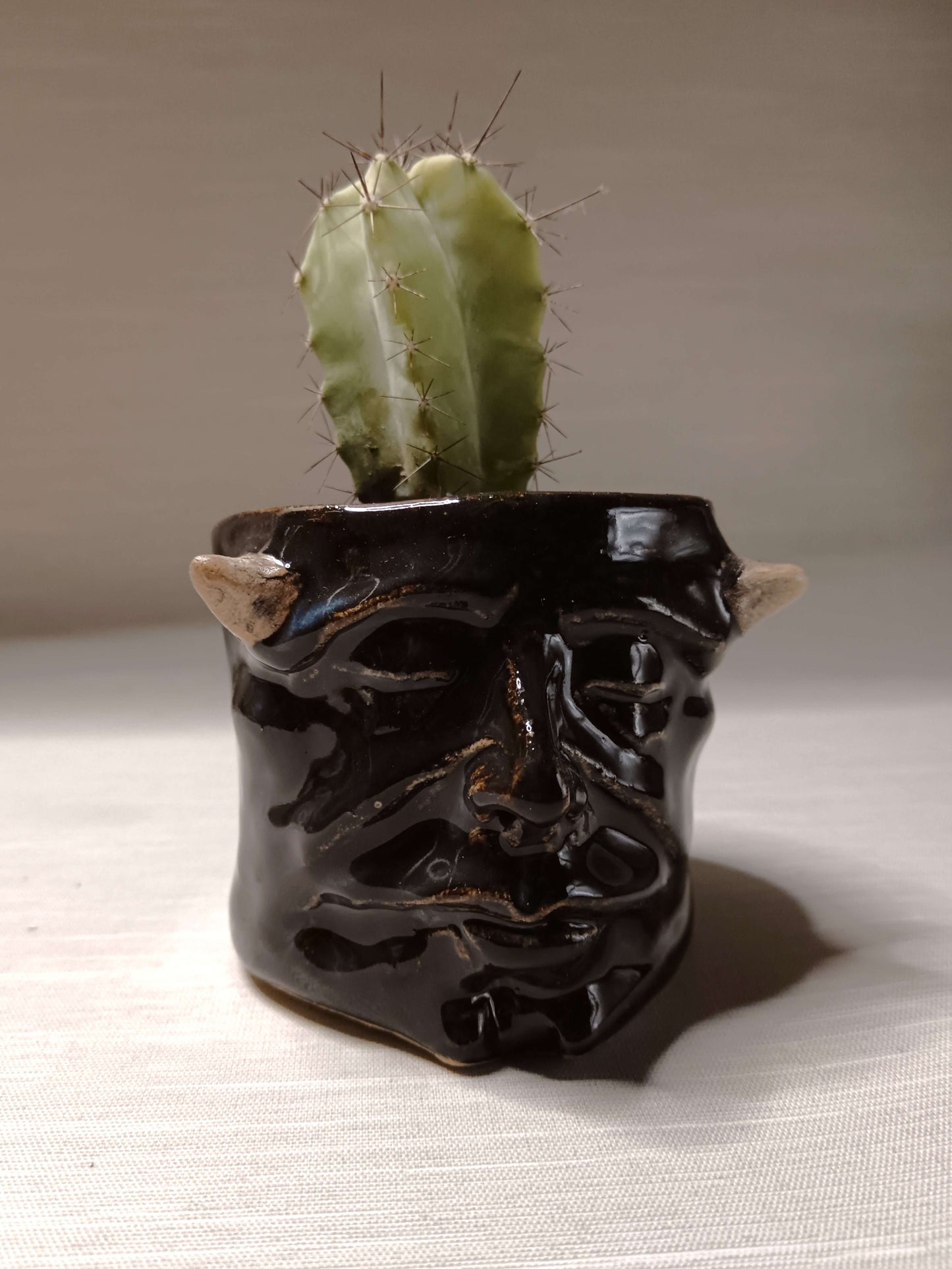 Black Devil Mini Pot / Tumbler - Handmade Ceramic Pot & Drinkware