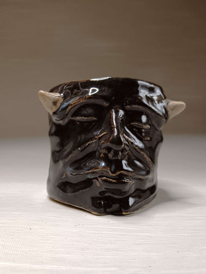Black Devil Mini Pot / Tumbler - Handmade Ceramic Pot & Drinkware