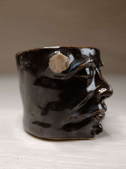 Black Devil Mini Pot / Tumbler - Handmade Ceramic Pot & Drinkware