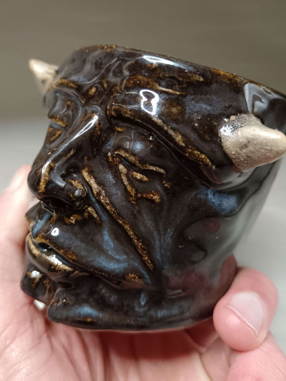 Black Devil Mini Pot / Tumbler - Handmade Ceramic Pot & Drinkware