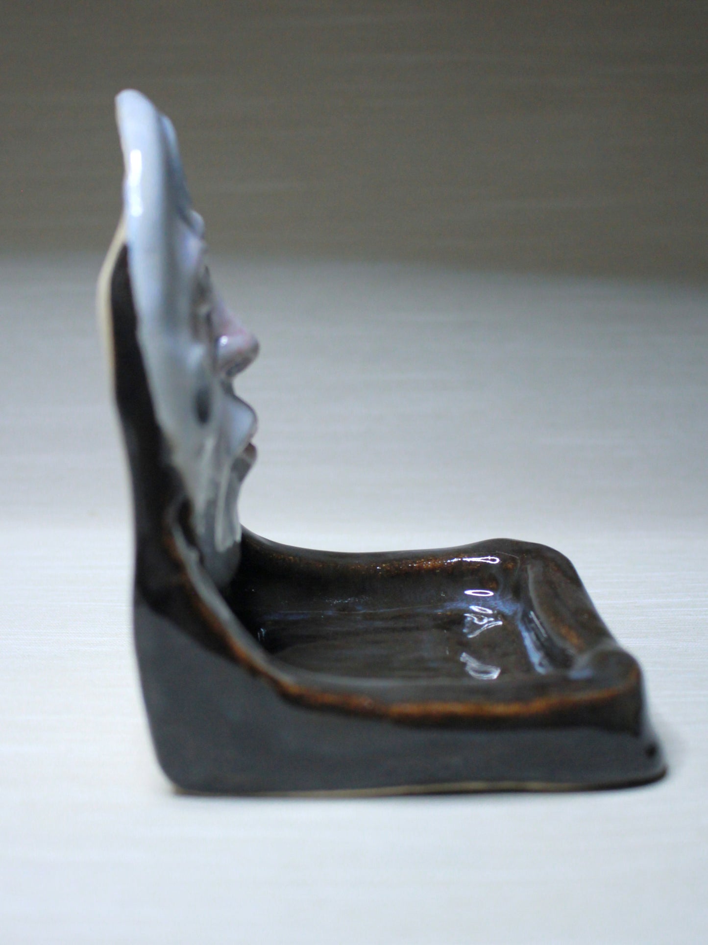 Black Moon Mini Altar / Trinket Dish - Handmade Ceramic Tealight / Jewellery Holder