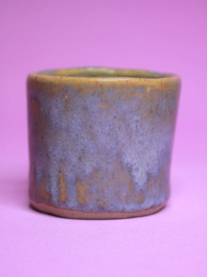 Blue Demon Face Tumbler - Unique Handmade Ceramic Drinkware